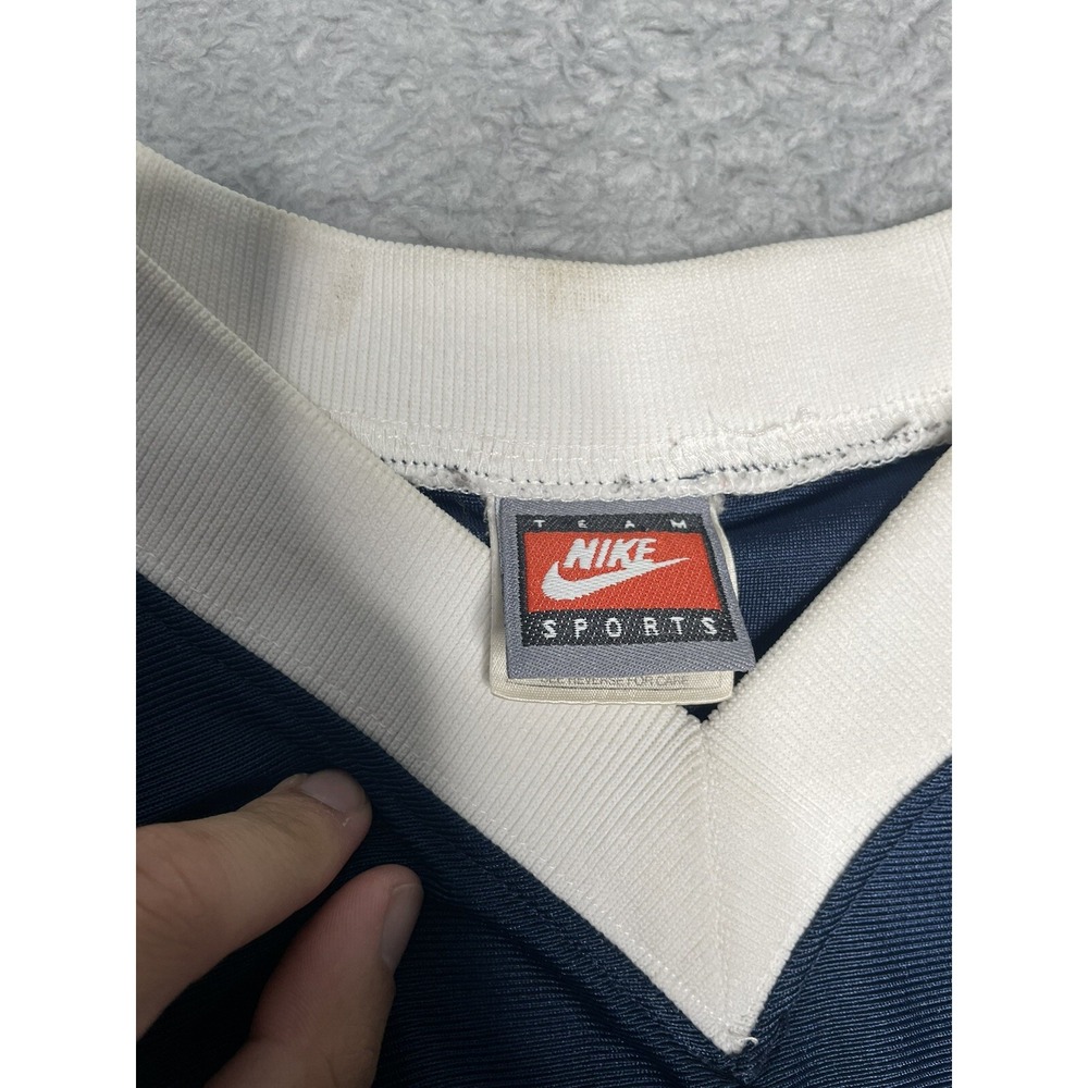 Vintage Nike Team Sports Football Jersey #14 Mens Large Navy Blue Made in USA - Picture 3 of 13